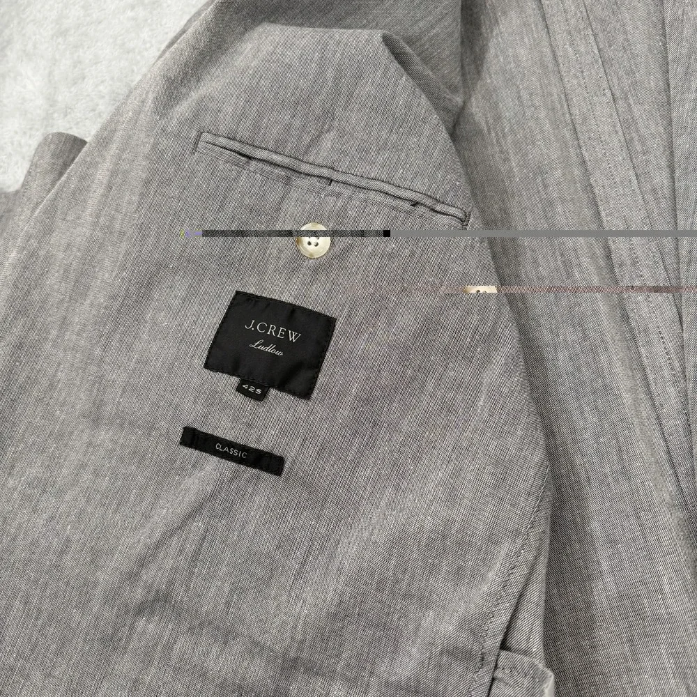 J.Crew Ludlow Blazer Men 42S Gray Somelos Unstructured Cotton Stretch Sport Coat